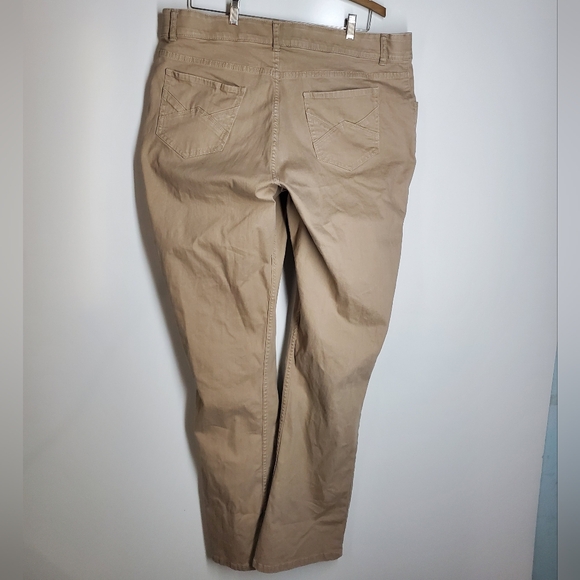 Rider by Lee Comfort No Gap Waist Band Tan Midrise Bootcut Tan Jeans. Size 18W L - Picture 2 of 7